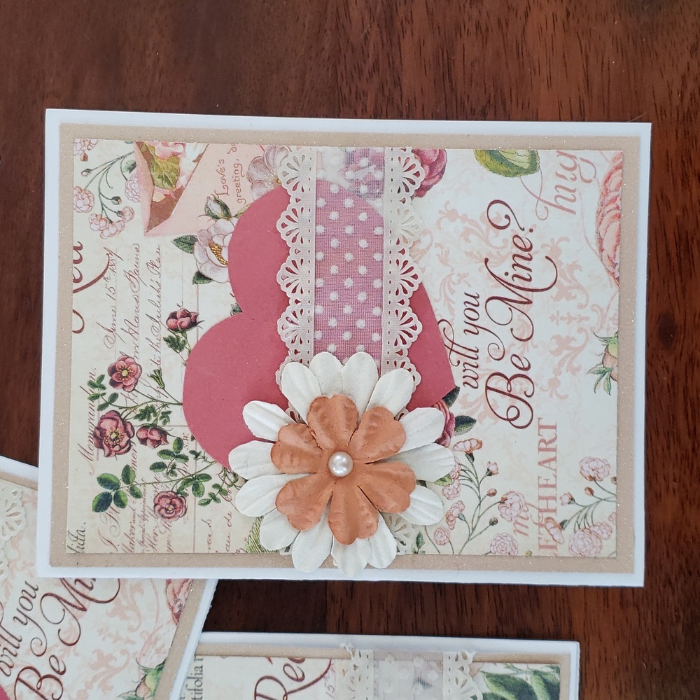 HANDMADE Valentine's Day Card Trio Romantic and Refined - Picture 5 of 15